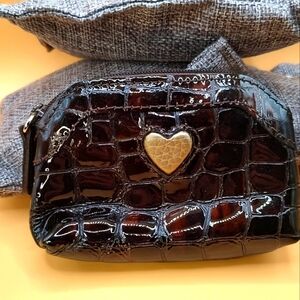 Brighton Heart Brown Croc Patent Leather Small Coin Purse!